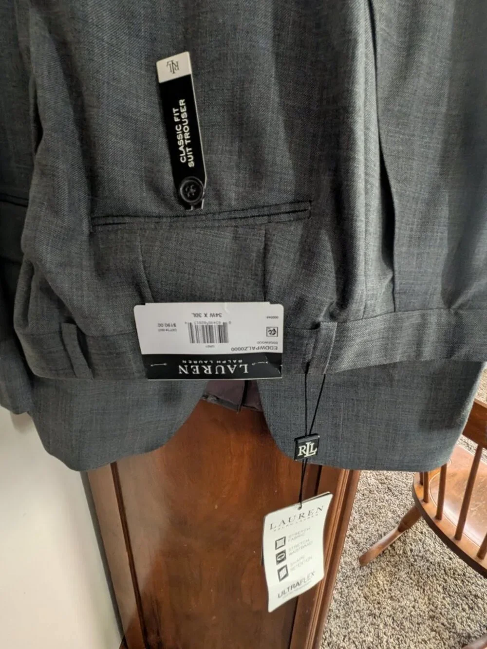 Ralph Lauren Mens UltraFlex Lattimore/Classic Fit Suit Jacket/Pants